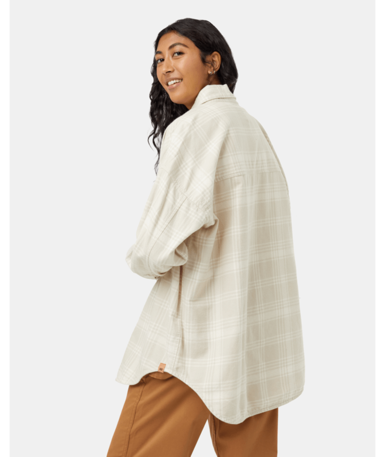 TENTREE TENTREE Womens Fernwood Flannel Shirt Pale Oak/Vintage White