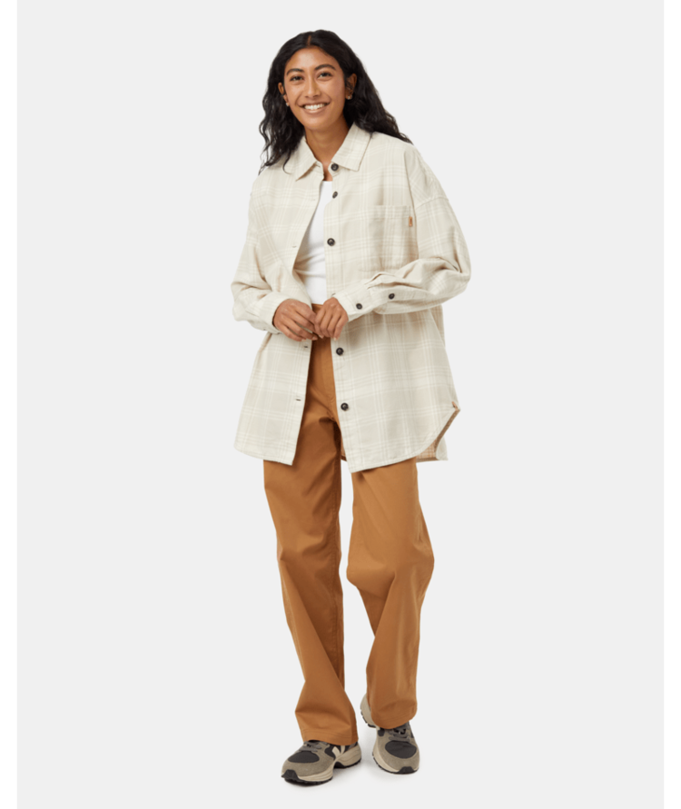 TENTREE TENTREE Womens Fernwood Flannel Shirt Pale Oak/Vintage White