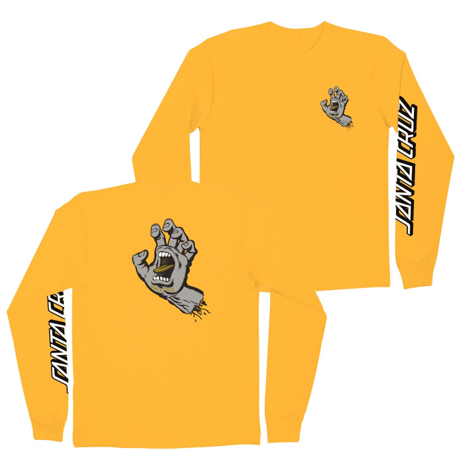 SANTA CRUZ Long Sleeve T-Shirt Screaming Hand Gold/Grey/Gold