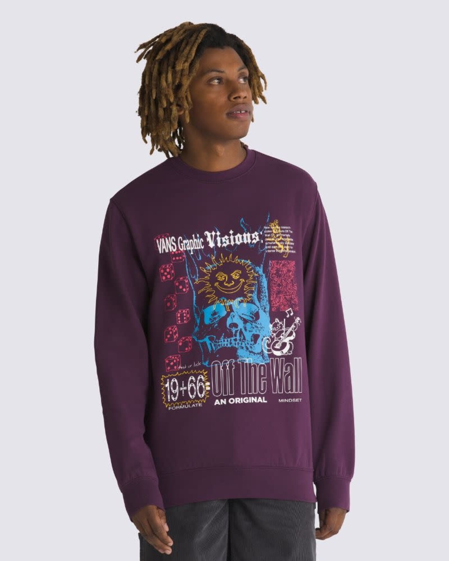 VANS Visions Crew Sweatshirt in Blackberry Wine Edge of the World Fernie BC
