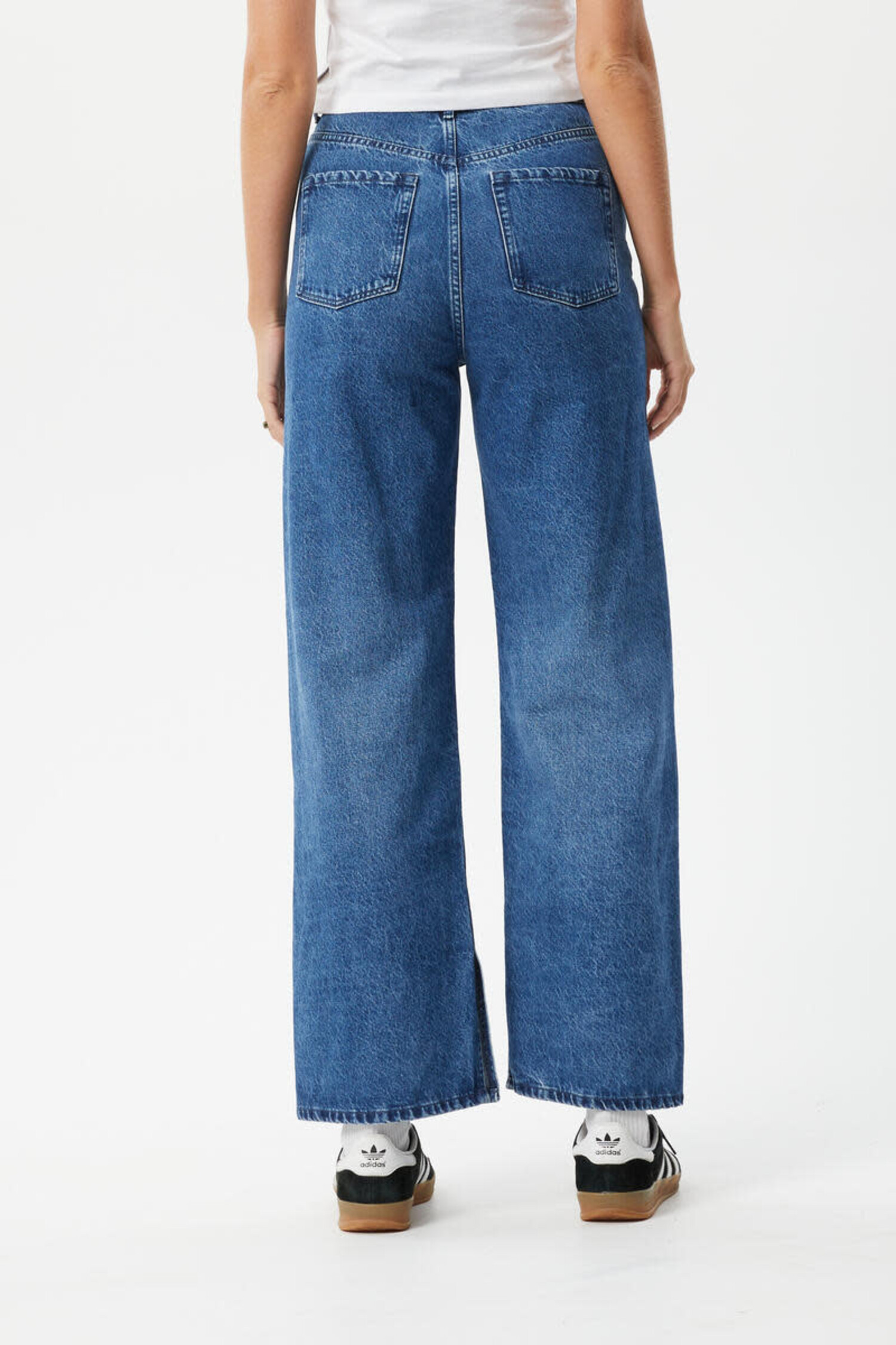 AFENDS Bella Hemp Denim Baggy Jeans Authentic Blue - Edge of the