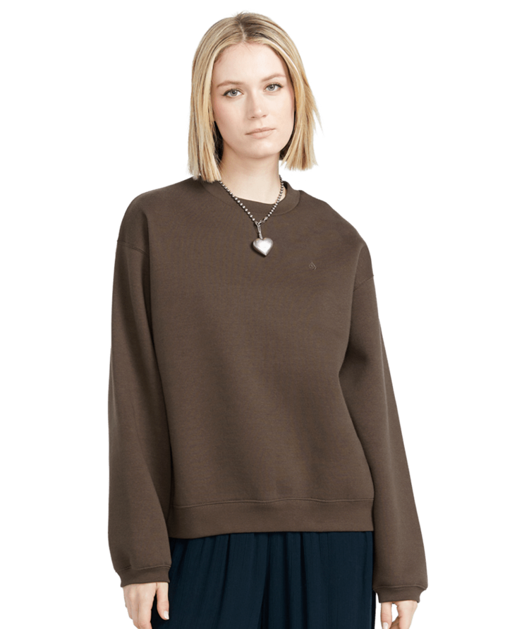 VOLCOM VOLCOM Stone Heart Up Crew Dark Chocolate
