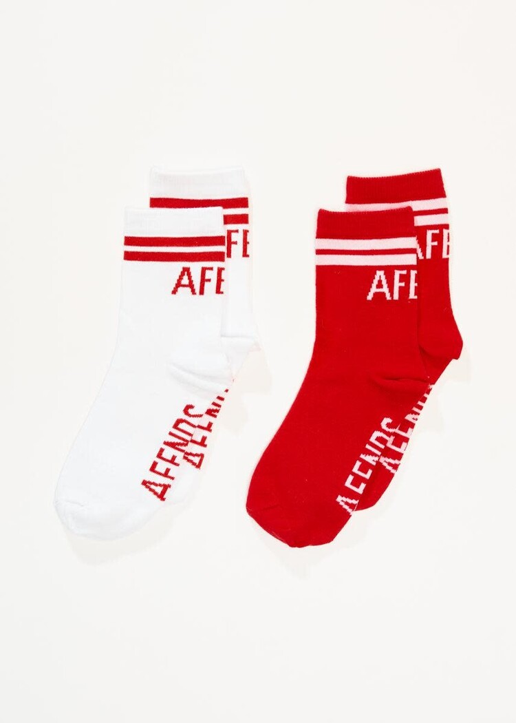 AFENDS AFENDS Split Recycled Socks Two Pack Tomato