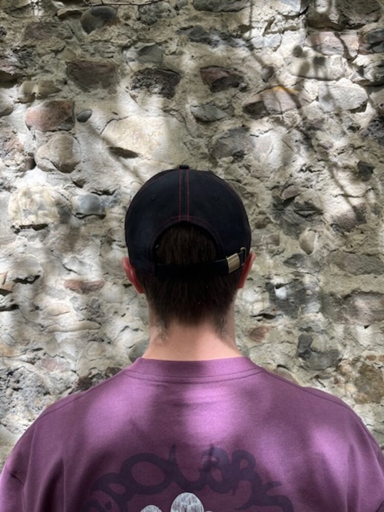 EDGE OF THE WORLD EDGE OF THE WORLD Embroidered Logo Adjustable Hat Black / Red