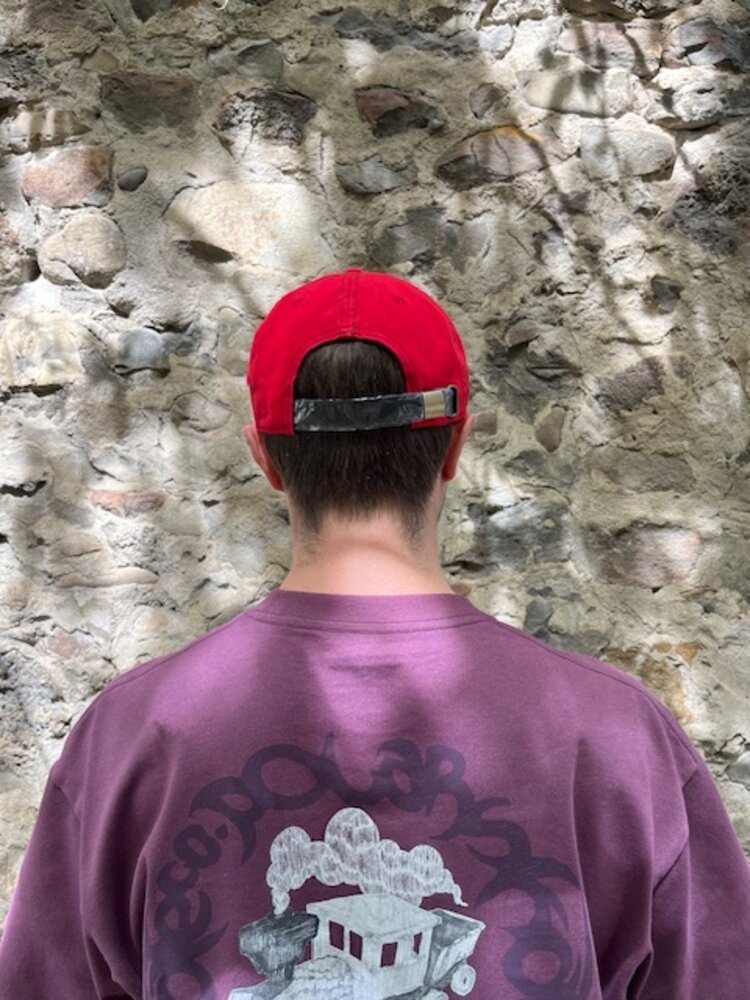 EDGE OF THE WORLD EDGE OF THE WORLD Embroidered Logo Adjustable Hat Red / Black