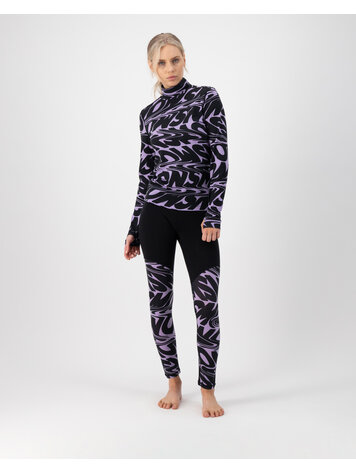 MONS ROYALE MONS ROYALE Women's Cascade Merino Flex 200 Mock Neck Long Sleeve Signal Lost Lupin