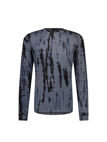 MONS ROYALE MONS ROYALE Men's Cascade Long Sleeve Merino Flex 200 Garment Dyed Grey Tie Dye