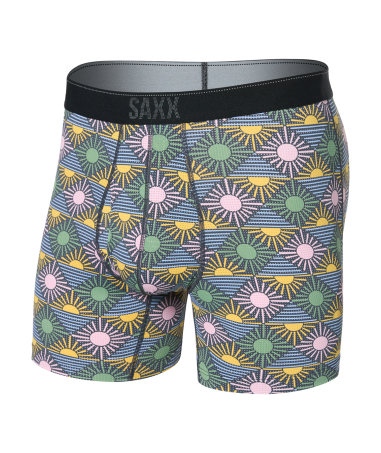 SAXX SAXX Quest Quick Dry Mesh Boxer Brief Fly Mosaic Trout Maritime