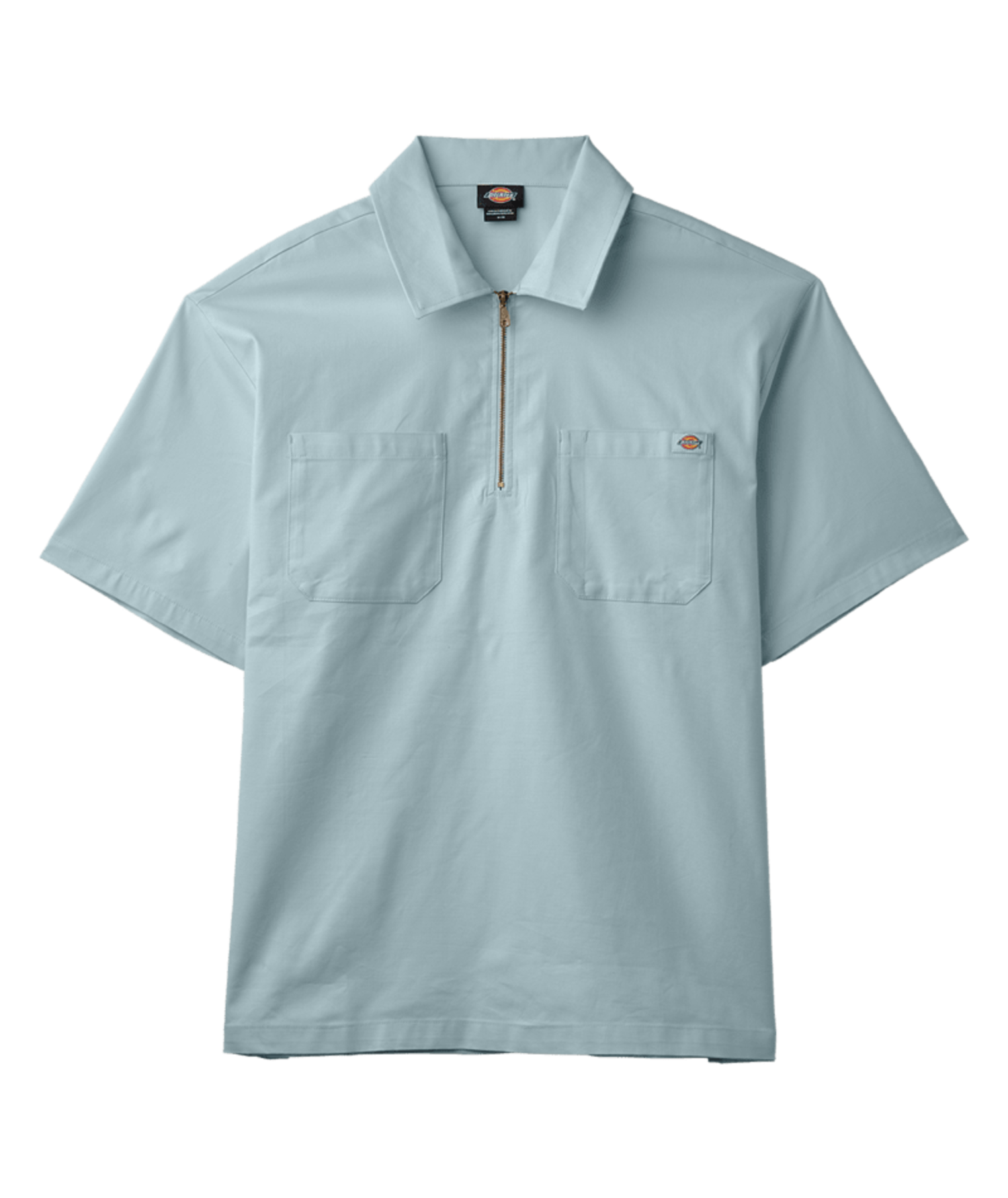 DICKIES Mens Ranch Quarter Zip Short Sleeve Shirt Skyway - Edge of