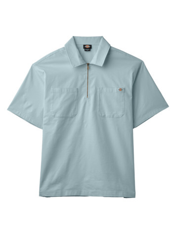 DICKIES DICKIES Mens Ranch Quarter Zip Short Sleeve Shirt Skyway