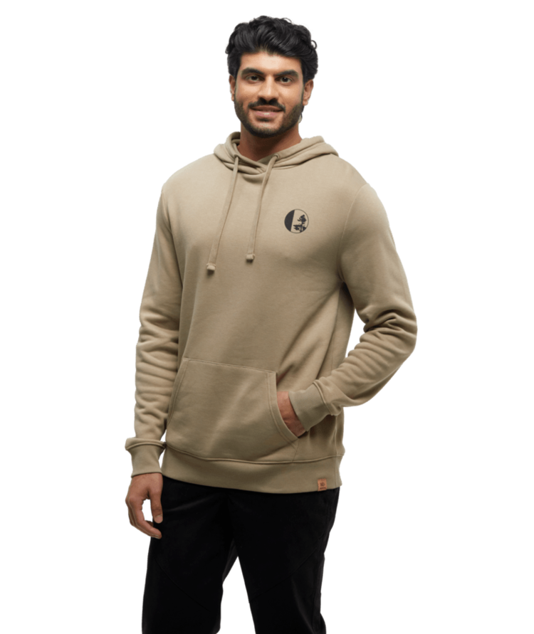TENTREE TENTREE Mens Linear Tree Hoodie Khaki/Meteorite Black