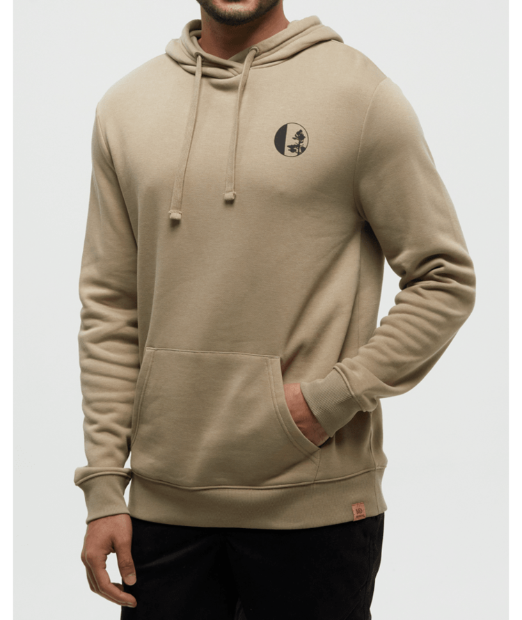 TENTREE TENTREE Mens Linear Tree Hoodie Khaki/Meteorite Black
