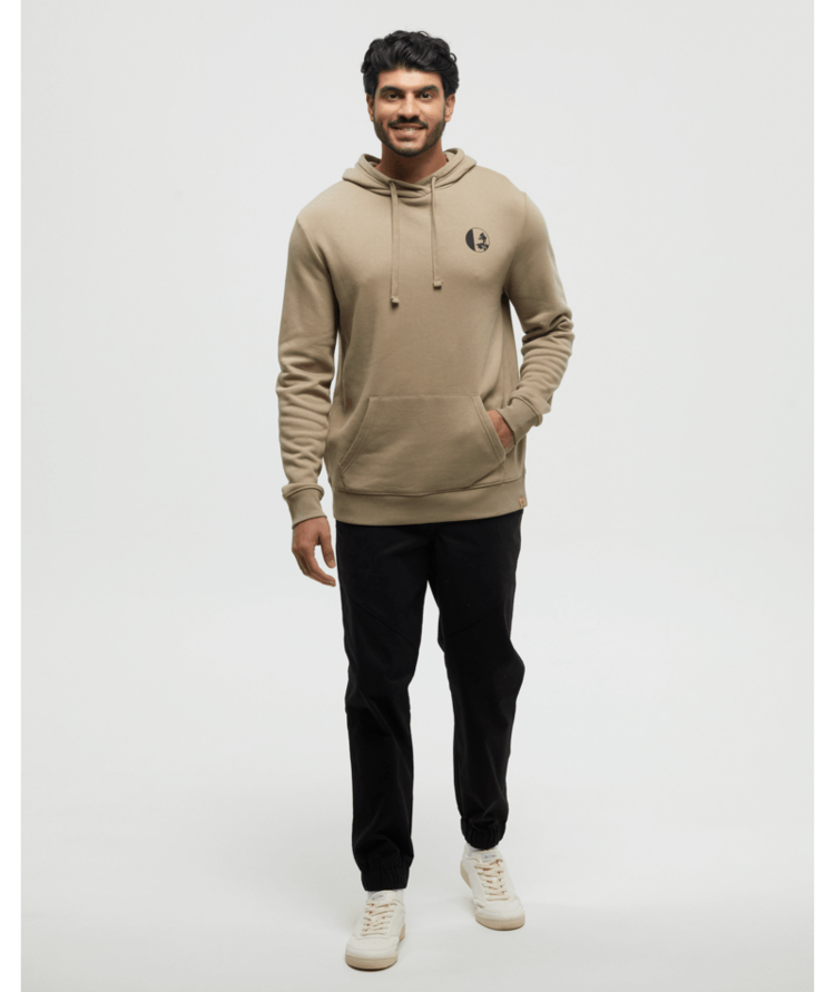 TENTREE TENTREE Mens Linear Tree Hoodie Khaki/Meteorite Black