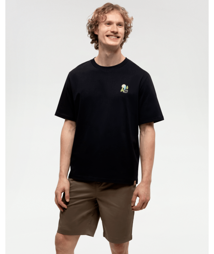 TENTREE TENTREE Mens Urban Abstract Relaxed T-Shirt Meteorite Black/Gulf Stream