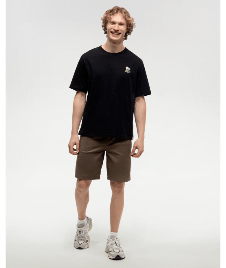 TENTREE TENTREE Mens Urban Abstract Relaxed T-Shirt Meteorite Black/Gulf Stream