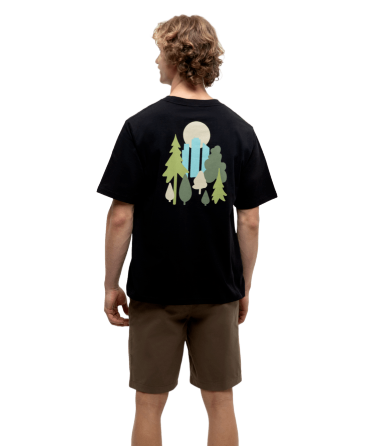 TENTREE TENTREE Mens Urban Abstract Relaxed T-Shirt Meteorite Black/Gulf Stream