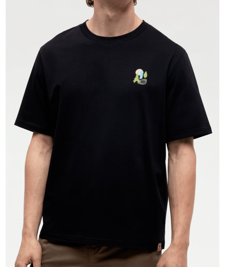 TENTREE TENTREE Mens Urban Abstract Relaxed T-Shirt Meteorite Black/Gulf Stream