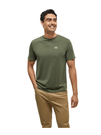 TENTREE TENTREE Mens Woodblock Ten T-Shirt Deep Olive/Sunray