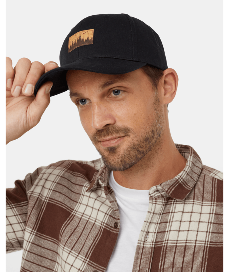TENTREE TENTREE JUNIPER CORK PATCH ELEVATION HAT METEORITE BLACK/CORK PATCH