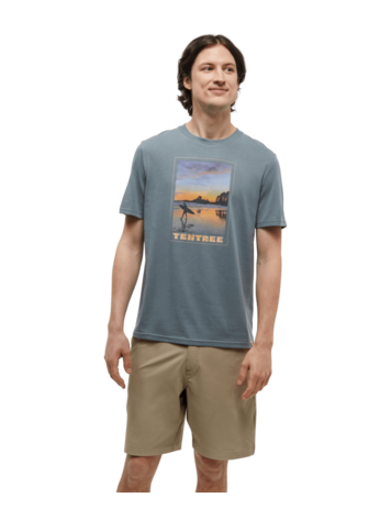 TENTREE TENTREE Mens Surf Memento T-Shirt Anchor Grey/Beach