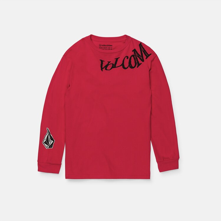 VOLCOM VOLCOM Boys Contort Long Sleeve Tee Red