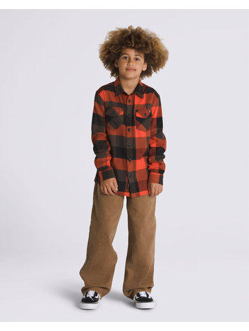 VANS VANS Kids Box Flannel Buttondown Shirt in Black/Fiesta