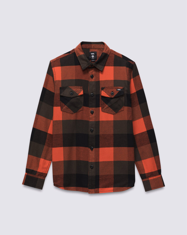VANS VANS Kids Box Flannel Buttondown Shirt in Black/Fiesta