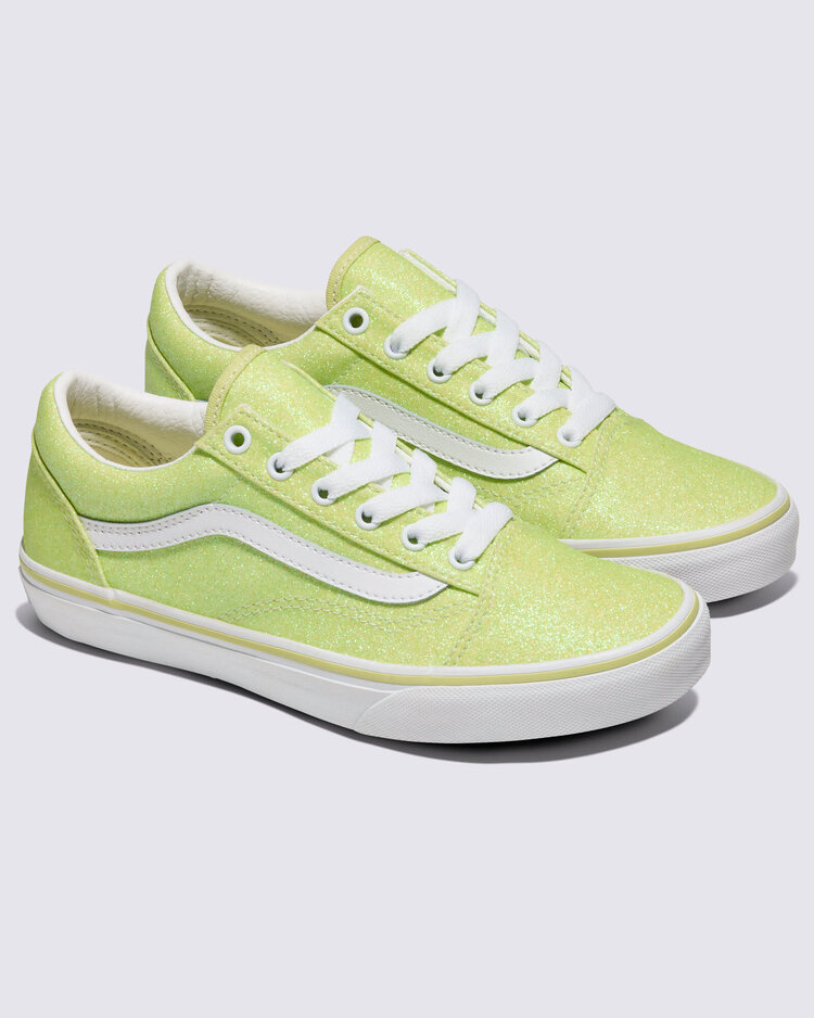 VANS VANS Kids Old Skool Glitter Shoe in Lime Sherbet