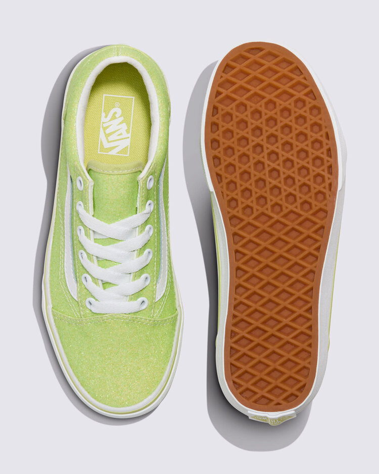 VANS VANS Kids Old Skool Glitter Shoe in Lime Sherbet