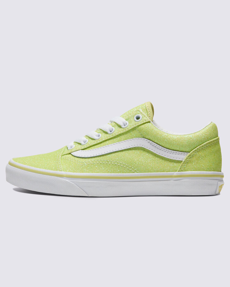 VANS VANS Kids Old Skool Glitter Shoe in Lime Sherbet