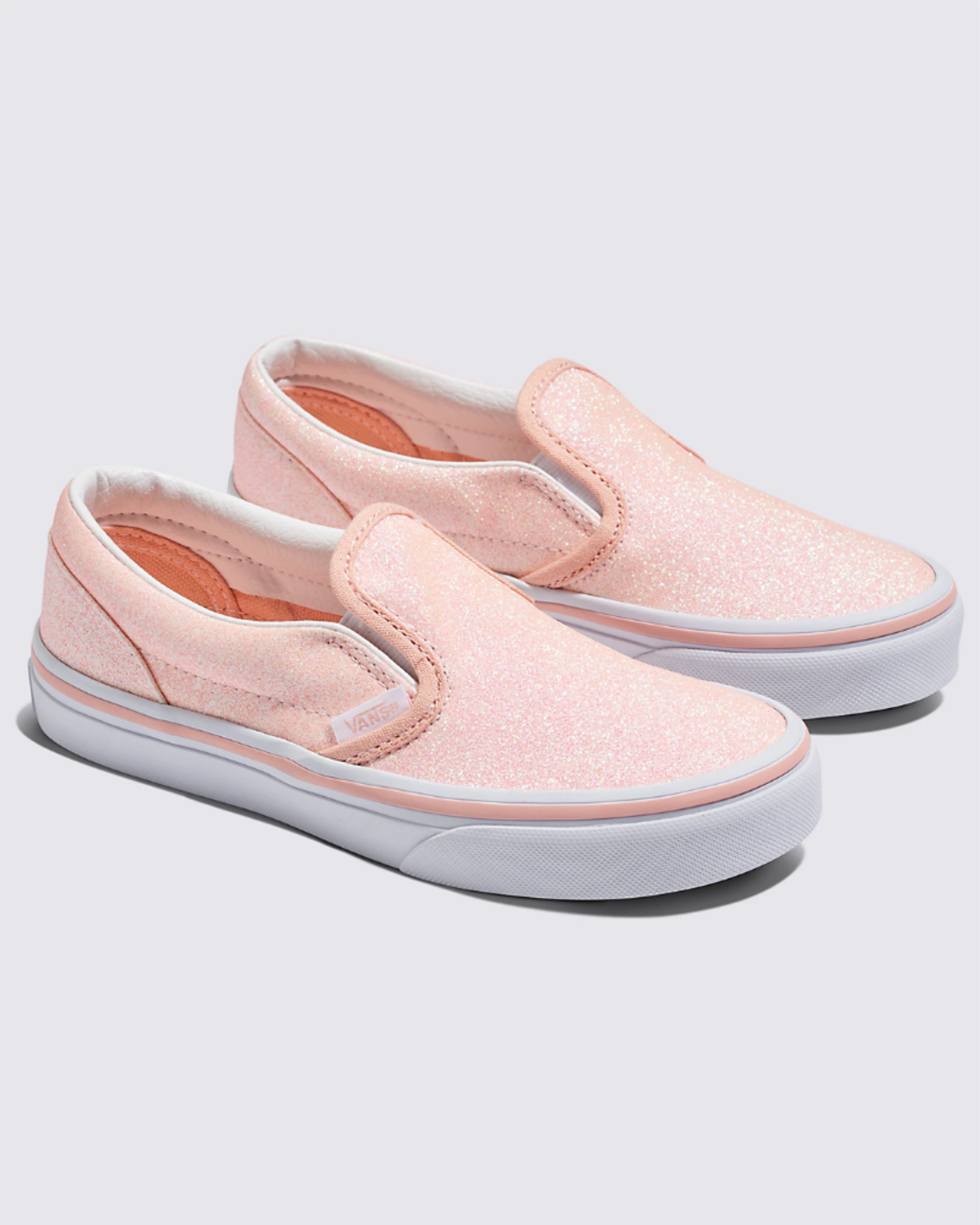 VANS Kids Classic Slip-On Glitter Apricot Nectar Edge of the