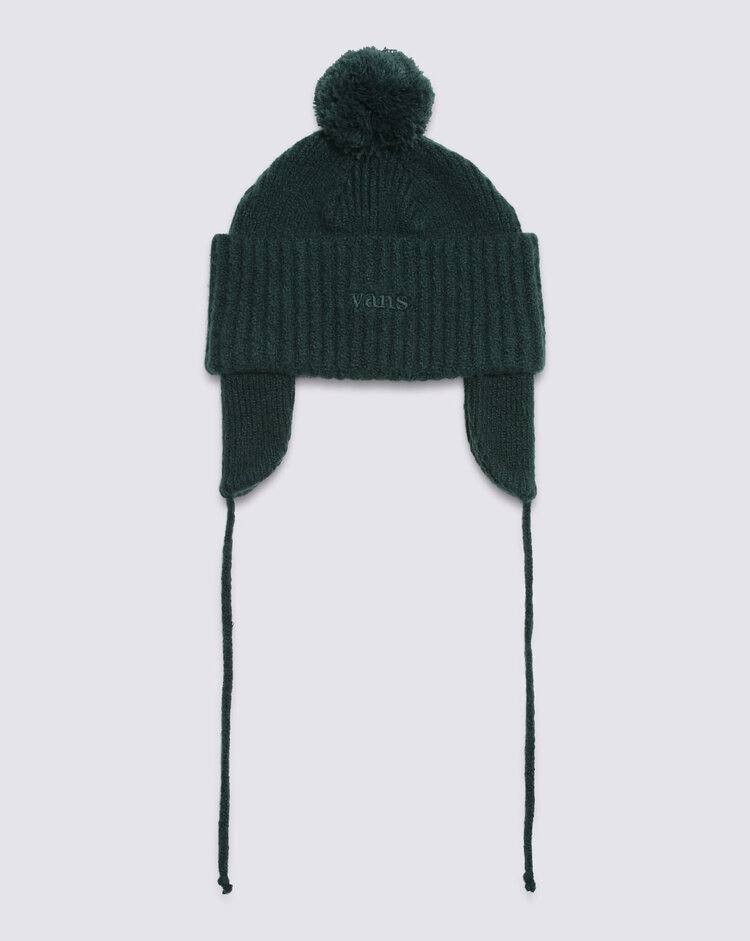 VANS VANS 66 Earflap Pom Beanie Green Gables