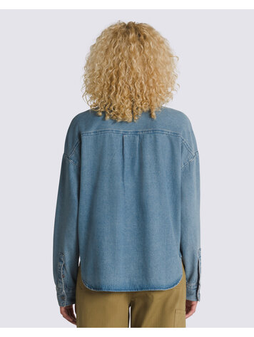 VANS VANS Antica Boxy Denim Long Sleeve Shirt Stone Wash