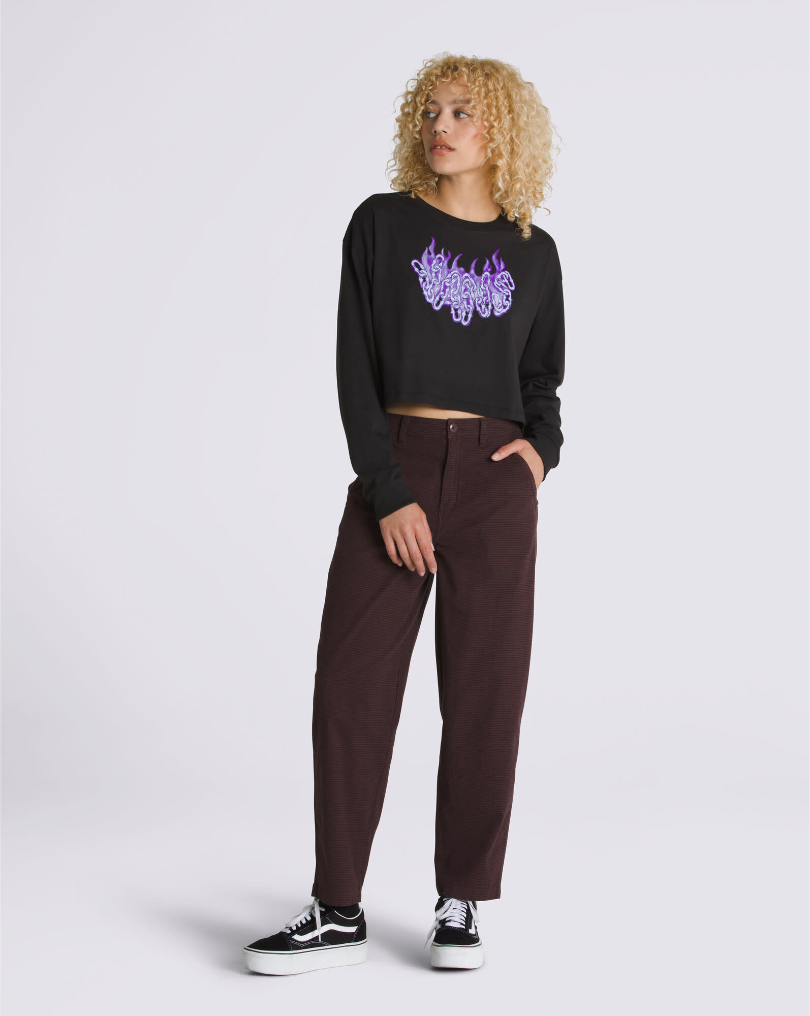 VANS Hot Links Long Sleeve Relax Crop Black - Edge of the