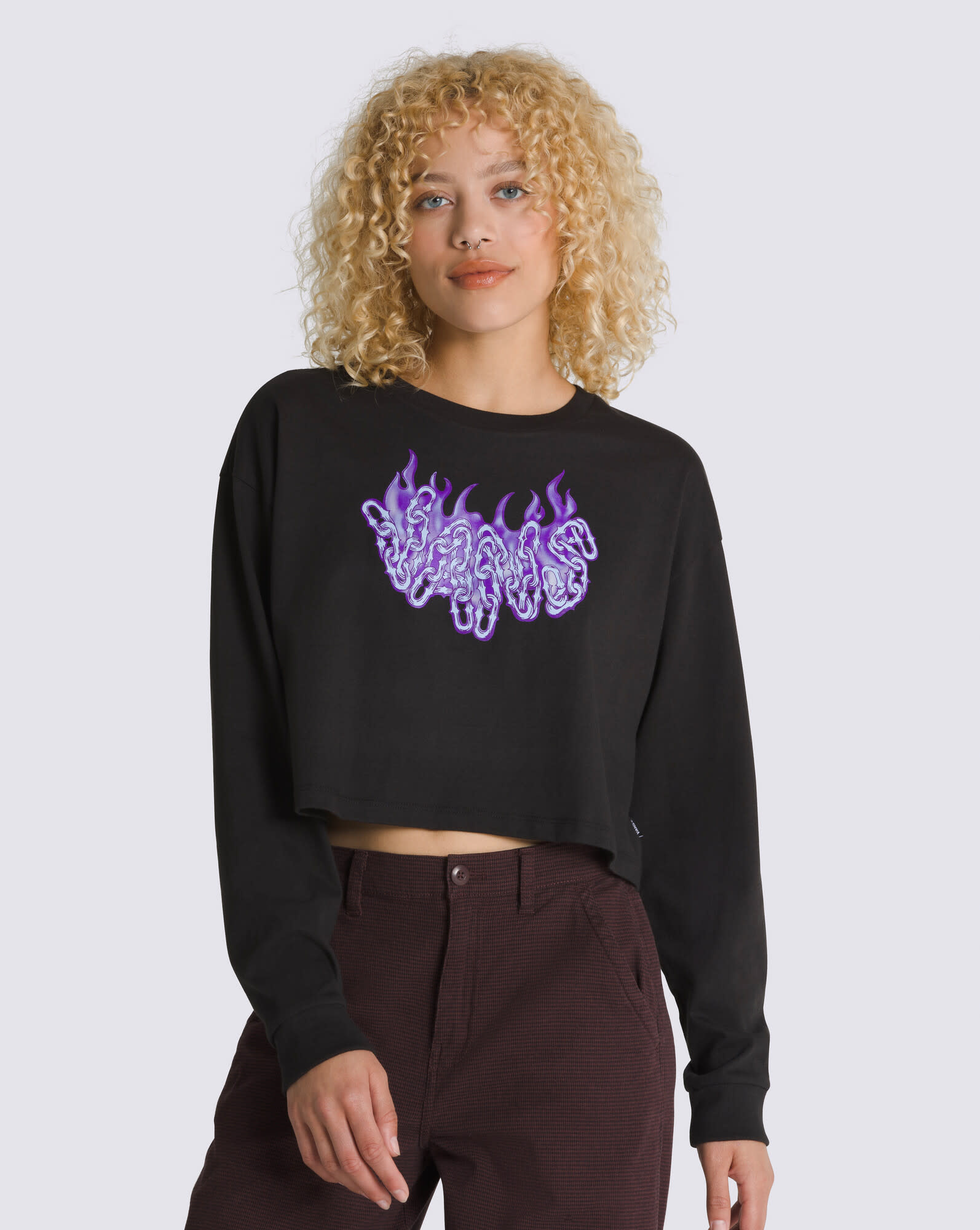 VANS Hot Links Long Sleeve Relax Crop Black - Edge of the