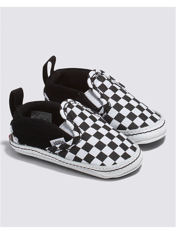 VANS VANS Infant Slip-On V Crib Checker Shoe in Black/True White