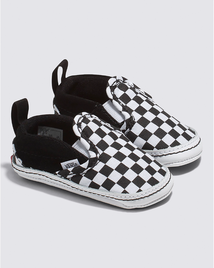 VANS VANS Infant Slip-On V Crib Checker Shoe in Black/True White