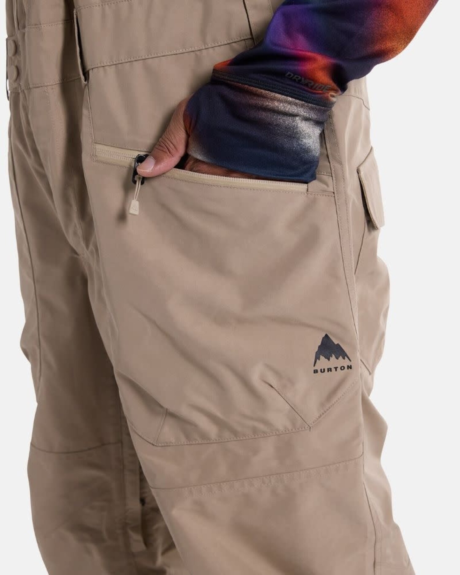 BURTON Men's Reserve GORE-TEX Bib Pants Summit Taupe - Edge