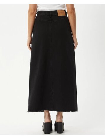 AFENDS AFENDS Chichi Organic Denim Midi Skirt Washed Black