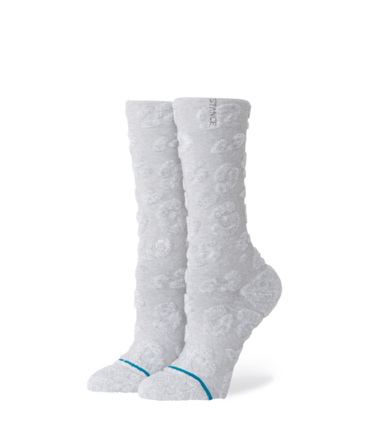 STANCE STANCE Womens Terry Cheetah Crew Heather Grey