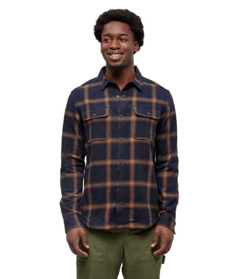TENTREE TENTREE Men's Kapok Flannel Colville Midnight Blue/City Plaid