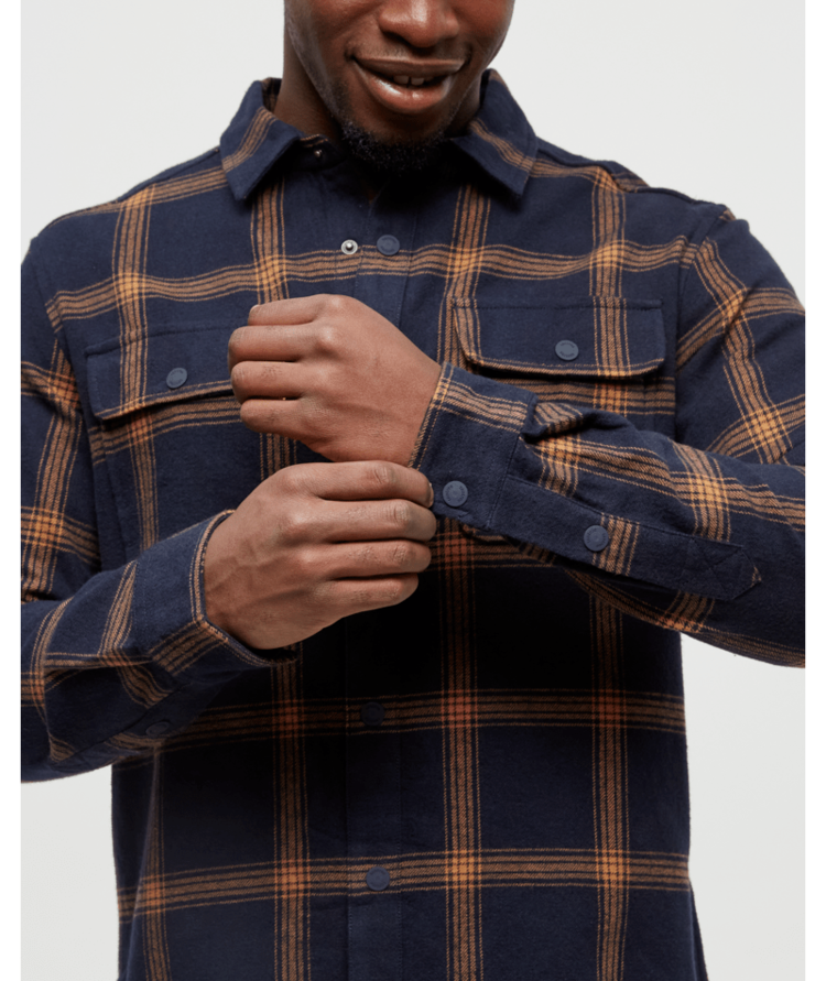 TENTREE TENTREE Men's Kapok Flannel Colville Midnight Blue/City Plaid