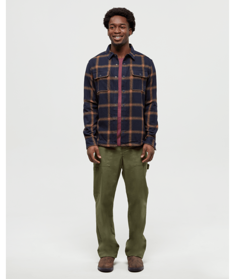 TENTREE TENTREE Men's Kapok Flannel Colville Midnight Blue/City Plaid
