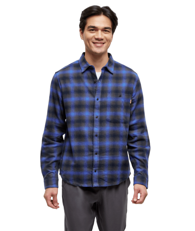 TENTREE TENTREE Men's Forest Flannel Shirt Midnight Blue/Dusk Plaid