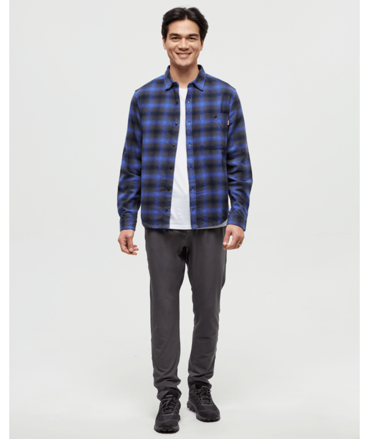 TENTREE TENTREE Men's Forest Flannel Shirt Midnight Blue/Dusk Plaid