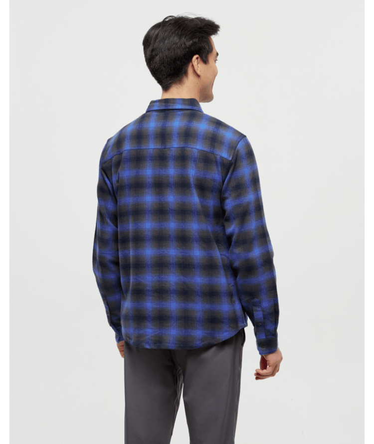 TENTREE TENTREE Men's Forest Flannel Shirt Midnight Blue/Dusk Plaid