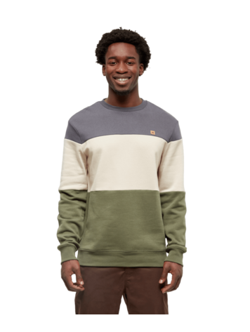 TENTREE TENTREE Men's Blocked Reynard Crew Graphite/Warm Oak/Deep Olive
