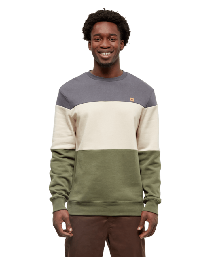 TENTREE TENTREE Men's Blocked Reynard Crew Graphite/Warm Oak/Deep Olive