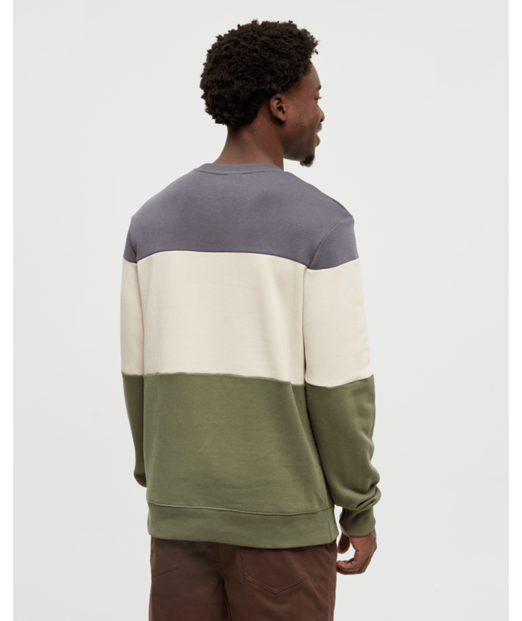 TENTREE TENTREE Men's Blocked Reynard Crew Graphite/Warm Oak/Deep Olive