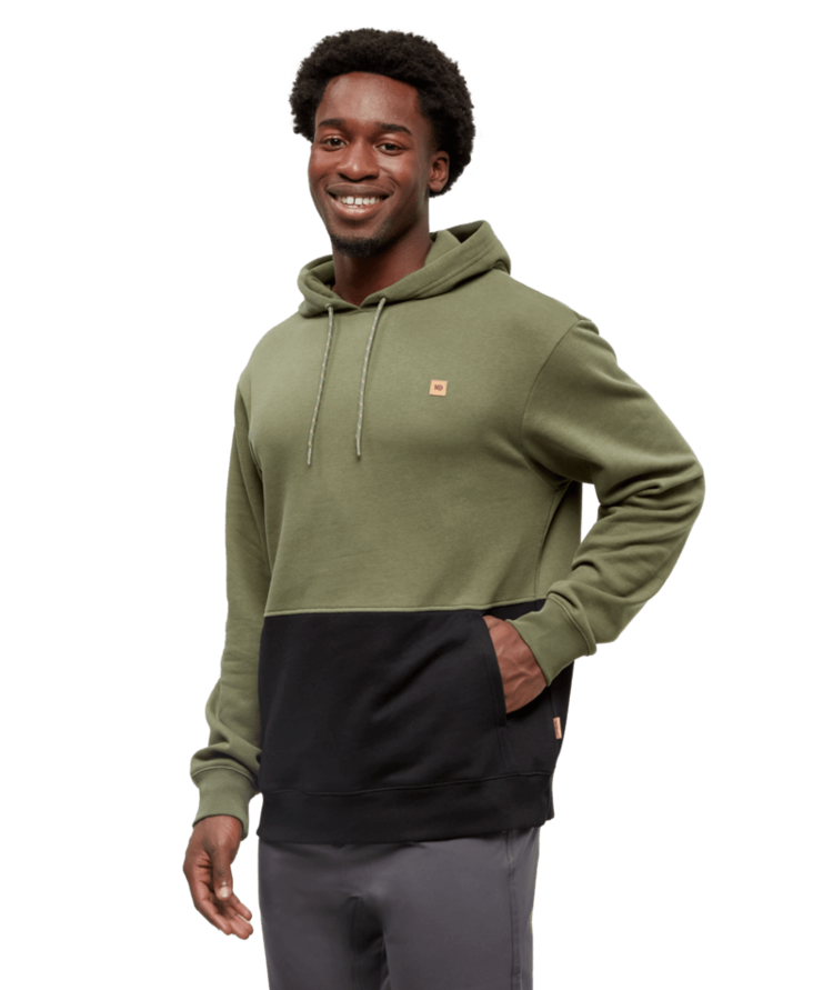 TENTREE TENTREE Men's Howson Hoodie Deep Olive/Meteorite Black